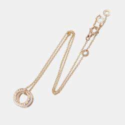 Pre Owned Bvlgari B.zero1 18K Rose Gold and White Ceramic Pendant Necklace