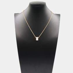 Pre Owned Bvlgari B.zero1 18K Rose Gold and White Ceramic Pendant Necklace