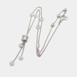 Pre Owned Bvlgari B.zero1 Diamond 18K White Gold Pendant Necklace