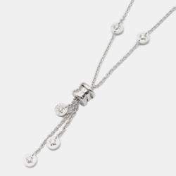 Pre Owned Bvlgari B.zero1 Diamond 18K White Gold Pendant Necklace