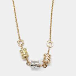 Pre Owned Bvlgari B.zero1 18K Yellow, Rose, and White Gold Pendant Necklace