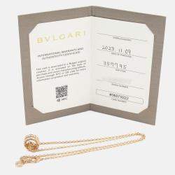 Pre Owned Bvlgari Serpenti Viper Diamond 18K Rose Gold Pendant Necklace