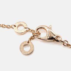 Pre Owned Bvlgari Diamond and Mother of Pearl 18K Rose Gold Pendant Necklace