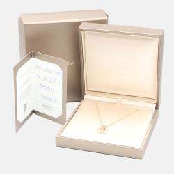 Pre Owned Bvlgari Diamond and Mother of Pearl 18K Rose Gold Pendant Necklace
