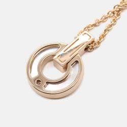 Pre Owned Bvlgari Diamond and Mother of Pearl 18K Rose Gold Pendant Necklace