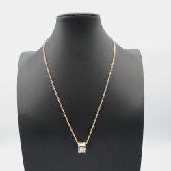 Pre Owned Bvlgari B.zero1 18K White and Rose Gold Pendant Necklace