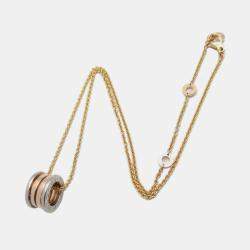 Pre Owned Bvlgari B.zero1 18K White and Rose Gold Pendant Necklace