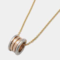 Pre Owned Bvlgari B.zero1 18K White and Rose Gold Pendant Necklace
