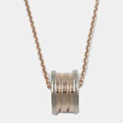 Pre Owned Bvlgari B.zero1 18K Rose and White Gold Necklace