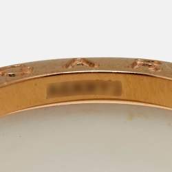 Pre Owned Bvlgari B.Zero1 4-Band White Ceramic 18k Rose Gold Ring Size 50