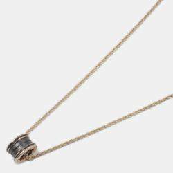 Pre Owned Bvlgari B.zero1 18K Rose Gold and Black Ceramic Pendant Necklace