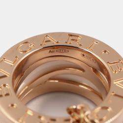 Pre Owned Bvlgari B.zero1 Legend 18K Rose Gold and White Ceramic Necklace