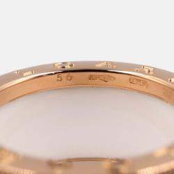 Pre Owned Bvlgari B.zero1 Diamond 18K Rose Gold and Ceramic Ring EU 56