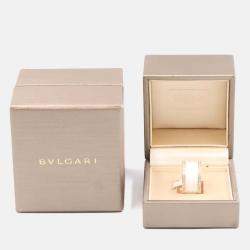 Pre Owned Bvlgari B.zero1 Diamond 18K Rose Gold and Ceramic Ring EU 56