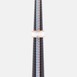 Pre Owned Bvlgari B.zero1 Diamond 18K Rose Gold and Ceramic Ring EU 56