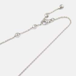 Pre Owned Bvlgari Lucia Diamond and Onyx 18K White Gold Pendant Necklace