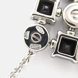 Pre Owned Bvlgari Lucia Diamond and Onyx 18K White Gold Pendant Necklace