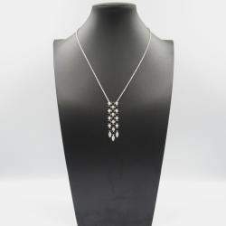 Pre Owned Bvlgari Lucia Diamond and Onyx 18K White Gold Pendant Necklace
