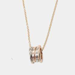 Pre Owned Bvlgari B.zero1 Perfect Mistake 18K Rose and White Gold Necklace