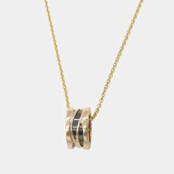 Pre Owned Bvlgari B.zero1 Design Legend 18K Rose Gold and Black Ceramic Pendant Necklace
