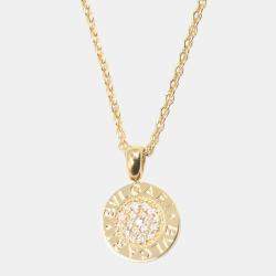 Pre Owned Bvlgari Bvlgari Bvlgari 18K Yellow Gold and Diamond Pendant Necklace