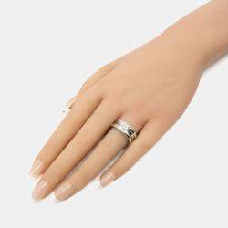 Pre Owned Bvlgari B.Zero1 18K White Gold Band Ring EU 53