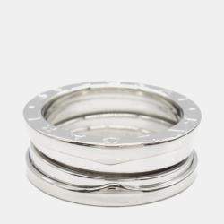 Pre Owned Bvlgari B.Zero1 18K White Gold Band Ring EU 53