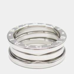Pre Owned Bvlgari B.Zero1 18K White Gold Band Ring EU 50