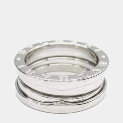 Pre Owned Bvlgari B.Zero1 18K White Gold Band Ring EU 50