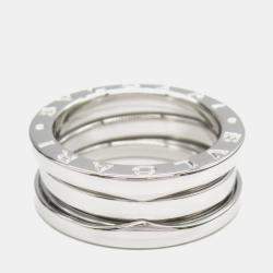 Pre Owned Bvlgari B.Zero1 18K White Gold Band Ring EU 50