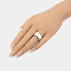 Pre Owned Bvlgari B.Zero1 18K Rose Gold and Ceramic Band Ring EU 51
