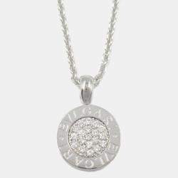 Pre Owned Bvlgari Bvlgari Bvlgari 18K White Gold and Diamond Pendant Necklace