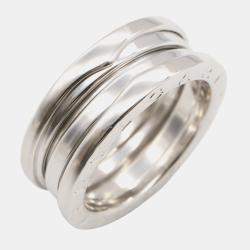 Pre Owned Bvlgari B.Zero1 18K White Gold Band Ring EU 54