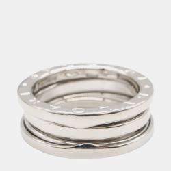Pre Owned Bvlgari B.Zero1 18K White Gold Band Ring EU 54