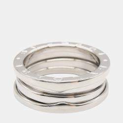 Pre Owned Bvlgari B.Zero1 18K White Gold Band Ring EU 54