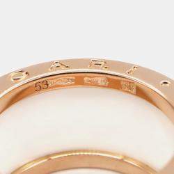 Pre Owned Bvlgari B.Zero1 18K Rose Gold and Ceramic Band Ring EU 53