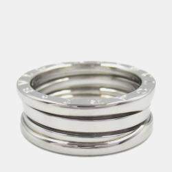 Pre Owned Bvlgari B.Zero1 18K White Gold Band Ring EU 56