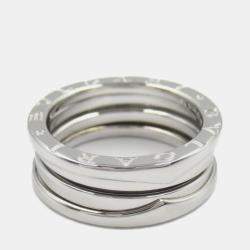 Pre Owned Bvlgari B.Zero1 18K White Gold Band Ring EU 56