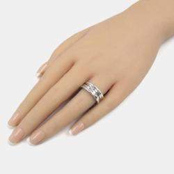 Pre Owned Bvlgari B.Zero1 18K White Gold Band Ring EU 56