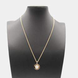 Pre Owned Bvlgari Bvlgari Bvlgari Onyx and Diamond 18K Rose Gold Pendant Necklace