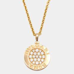 Pre Owned Bvlgari Bvlgari Bvlgari Onyx and Diamond 18K Rose Gold Pendant Necklace