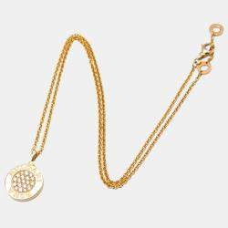 Pre Owned Bvlgari Bvlgari Bvlgari Onyx and Diamond 18K Rose Gold Pendant Necklace