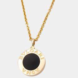 Pre Owned Bvlgari Bvlgari Bvlgari Onyx and Diamond 18K Rose Gold Pendant Necklace