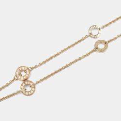 Pre Owned Bvlgari B.zero1 Diamond 18K Rose Gold and Ceramic Pendant Necklace