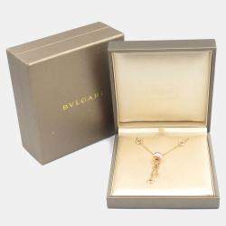 Pre Owned Bvlgari B.zero1 Diamond 18K Rose Gold and Ceramic Pendant Necklace