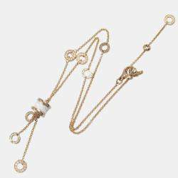 Pre Owned Bvlgari B.zero1 Diamond 18K Rose Gold and Ceramic Pendant Necklace