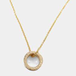 Pre Owned Bvlgari B.zero1 Design Legend 18K Rose Gold and White Ceramic Pendant Necklace