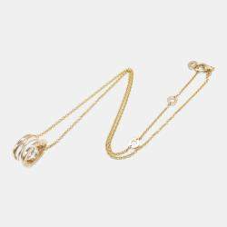 Pre Owned Bvlgari B.zero1 Design Legend 18K Rose Gold and White Ceramic Pendant Necklace