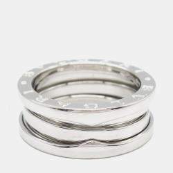 Pre Owned Bvlgari B.Zero1 18K White Gold Band Ring EU 52