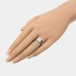 Pre Owned Bvlgari B.Zero1 18K White Gold Band Ring EU 52